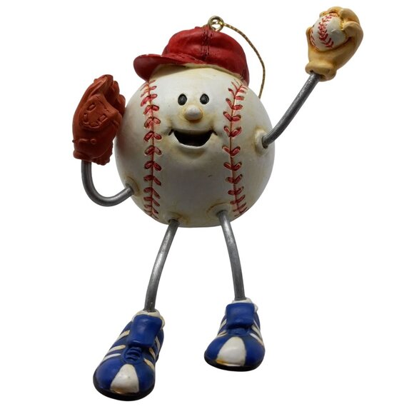 Anthropomorphic Baseball Character Hanging Ornament Novelty Cap Shoes - Picture 1 of 6